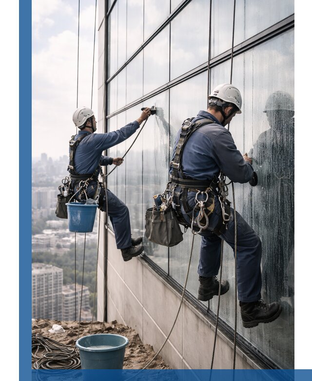 Профессиональная мойка фасадных окон альпинистами в Фурманове