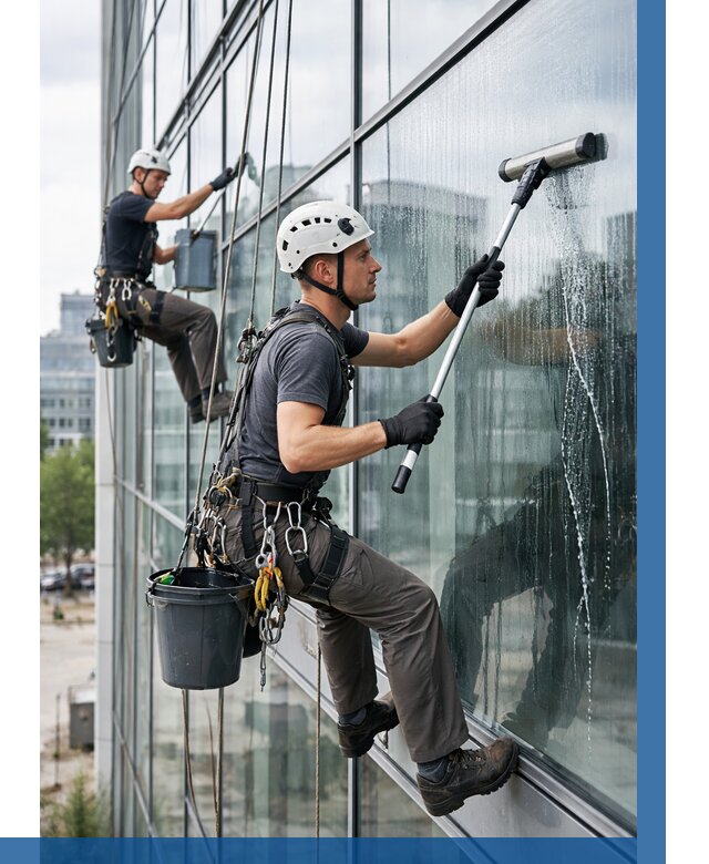 Мойка витражей альпинистами в Фурманове от 713 р. под ключ|ВЫСОТНИК-Фрв