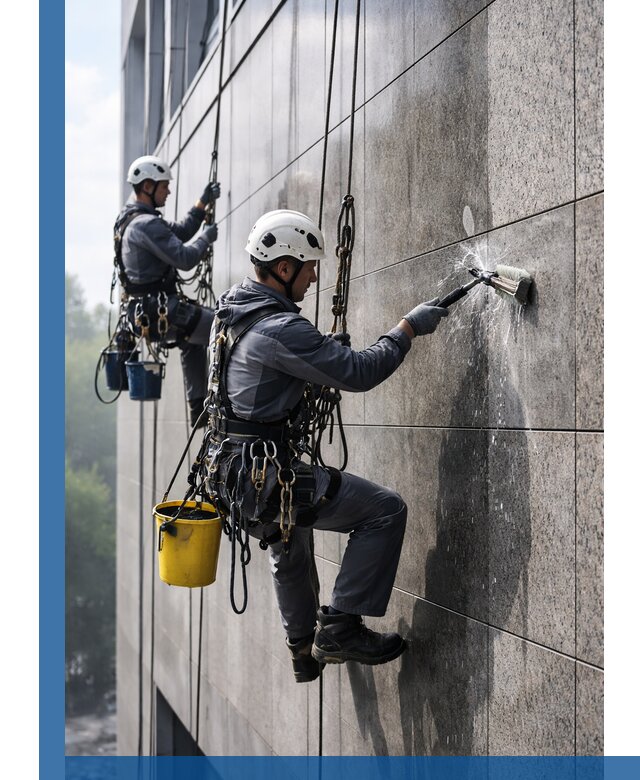 Профессиональная мойка фасада из керамогранита в Фурманове