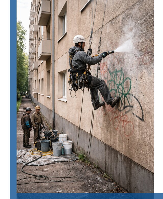 Удаление граффити с фасада в Фурманове без следов и повреждений