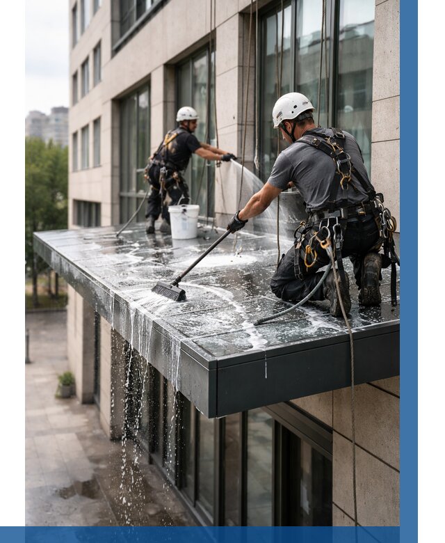 Мойка козырьков и навесов в Фурманове от 3566 р. | ВЫСОТНИК-Фрв