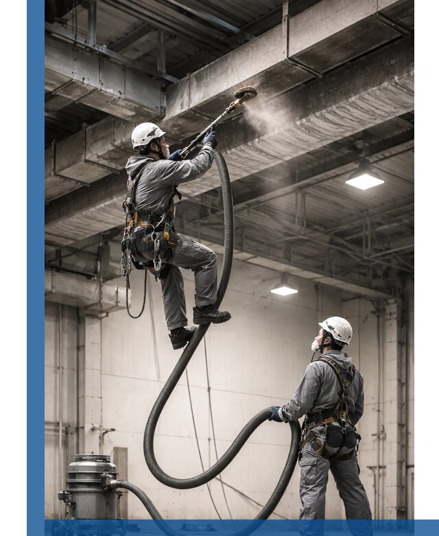 Обеспыливание потолочных конструкций в Фурманове промышленным альпинизмом