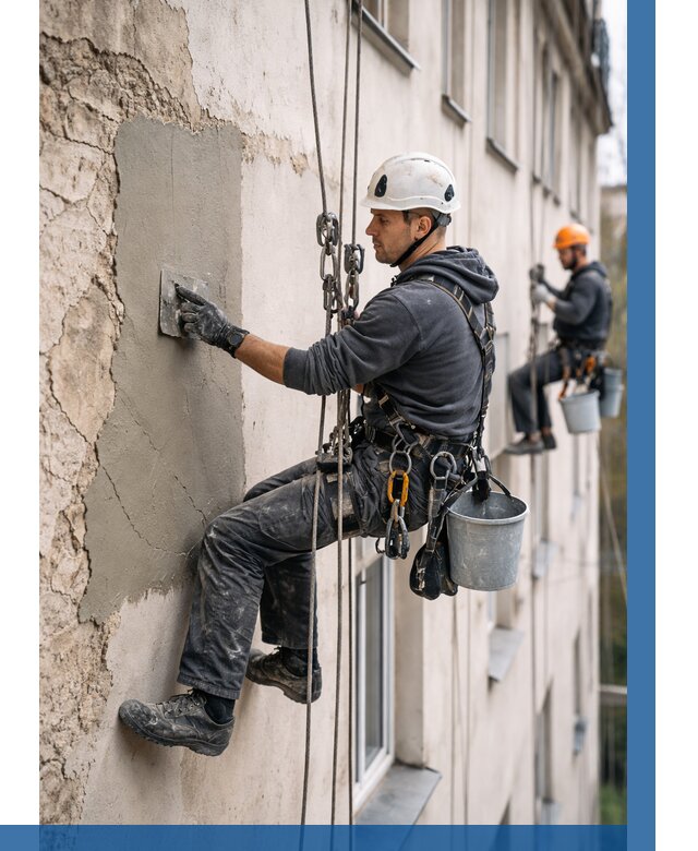 Восстановление штукатурки фасада в Фурманове от 1223 р. | ВЫСОТНИК-Фрв