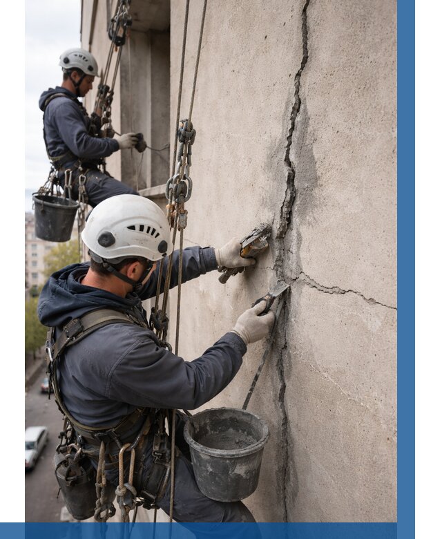 Заделка трещин на фасаде в Фурманове от 917 р. | ВЫСОТНИК-Фрв