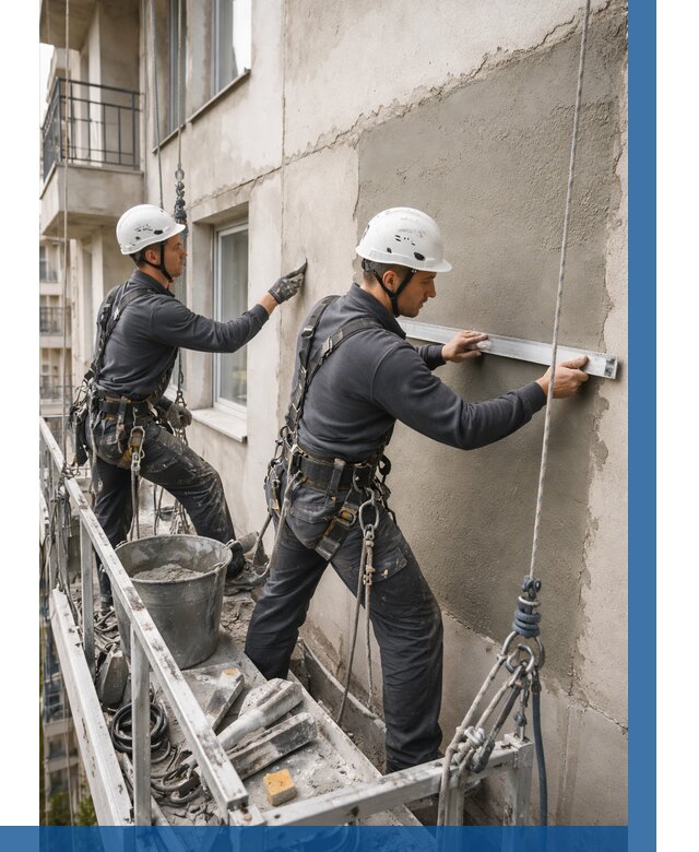 Штукатурка фасада на высоте в Фурманове от 917 р. | ВЫСОТНИК-Фрв