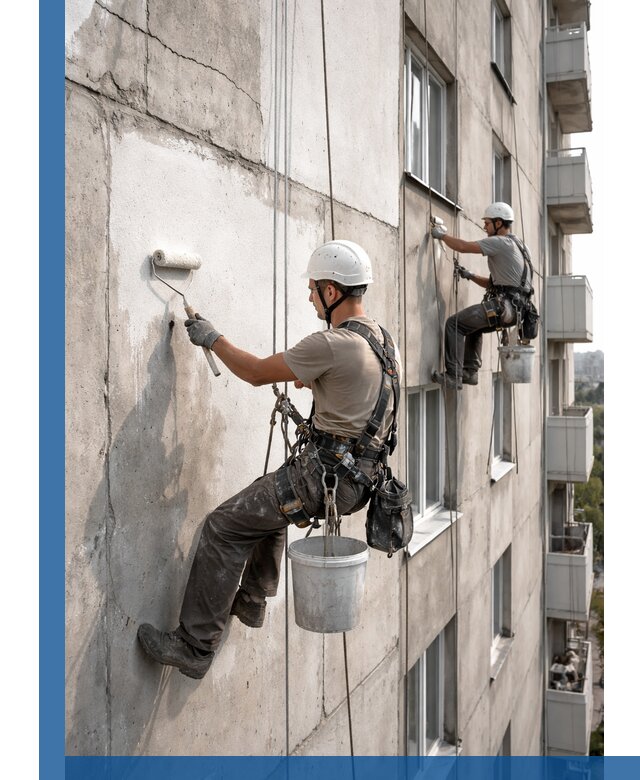 Покраска бетонного фасада в Фурманове для жилых и промышленных объектов