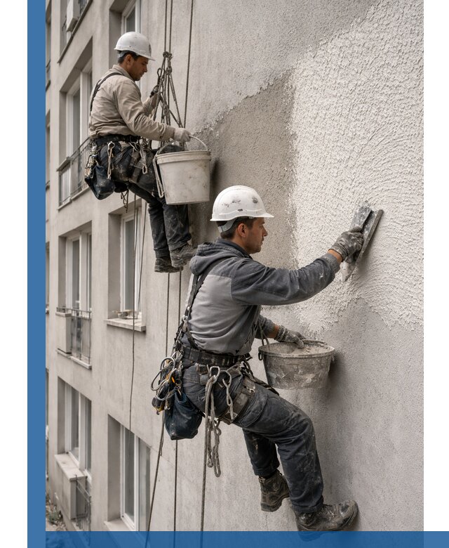 Нанесение декоративной штукатурки короед на фасад в Фурманове