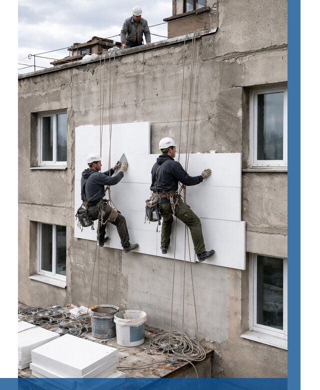 Утепление фасада пенополистиролом в Фурманове от 1834 р. | ВЫСОТНИК-Фрв