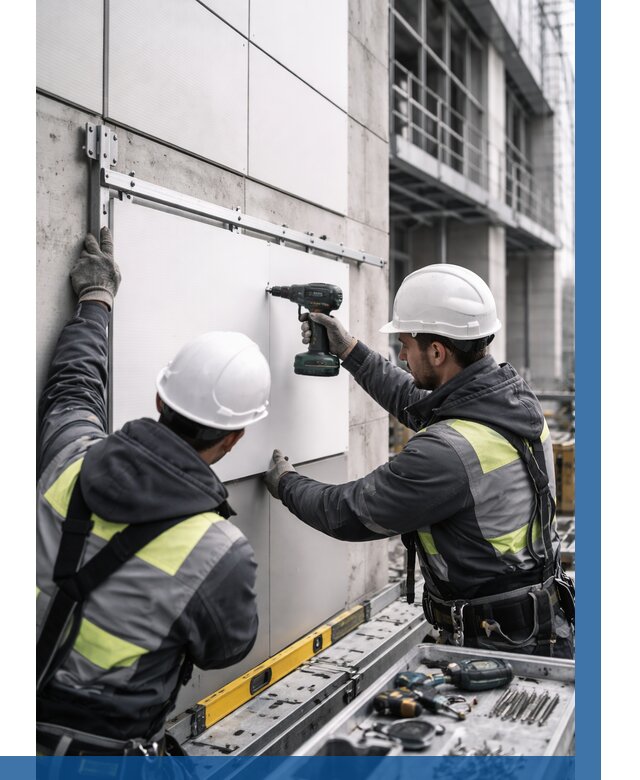 Монтаж композитных панелей фасада в Фурманове от 2547 р. | ВЫСОТНИК-Фрв