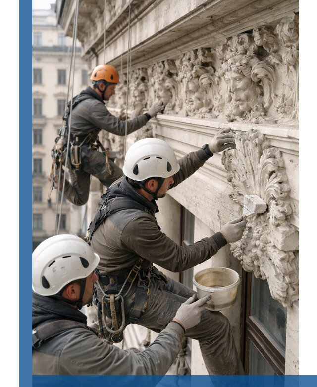 Реставрация фасадной лепнины с высотными работами в Фурманове