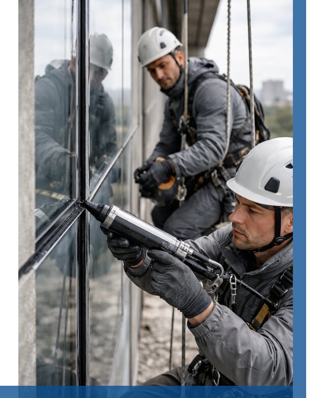 Герметизация витражных швов в Фурманове от 662 р. | ВЫСОТНИК-Фрв