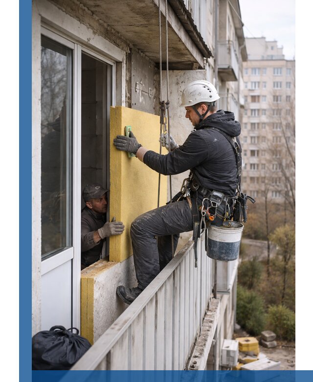 Профессиональное утепление балкона снаружи в Фурманове под ключ