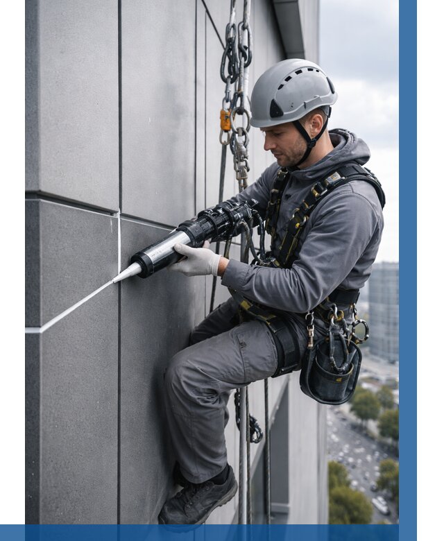 Герметизация стыков фасадных панелей в Фурманове от 6622 р.| ВЫСОТНИК-Фрв