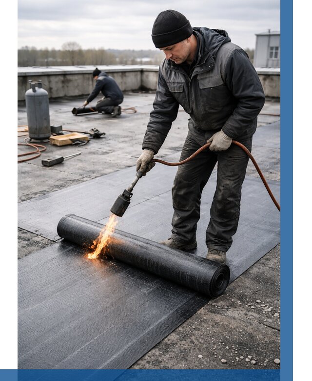 Ремонт наплавляемой кровли в Фурманове от 713 р. | ВЫСОТНИК-Фрв