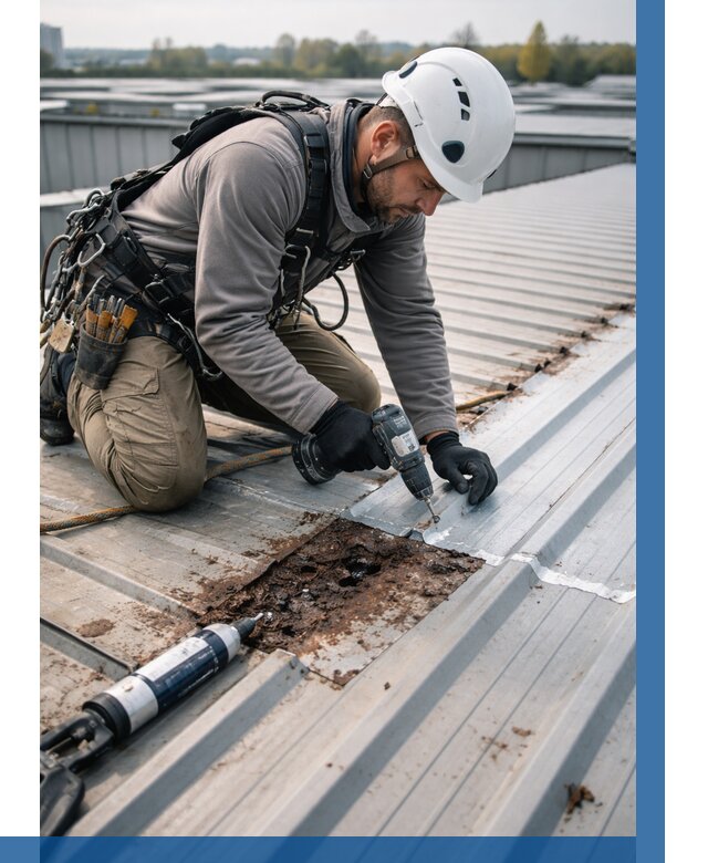 Ремонт профнастила на кровле в Фурманове от 713 р. | ВЫСОТНИК-Фрв