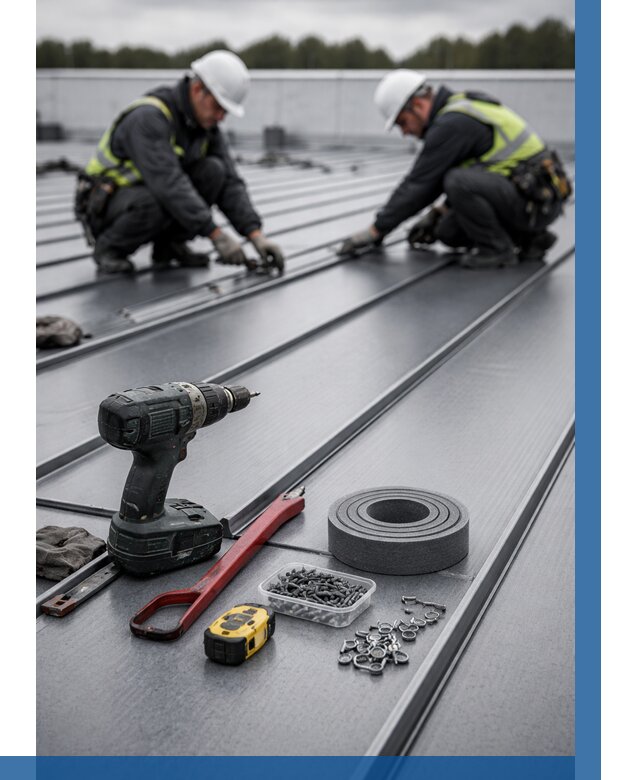 Монтаж фальцевой кровли в Фурманове от 1834 р. | ВЫСОТНИК-Фрв