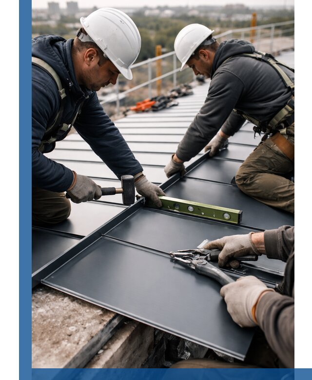 Монтаж фальцевой кровли в Фурманове для промышленных зданий