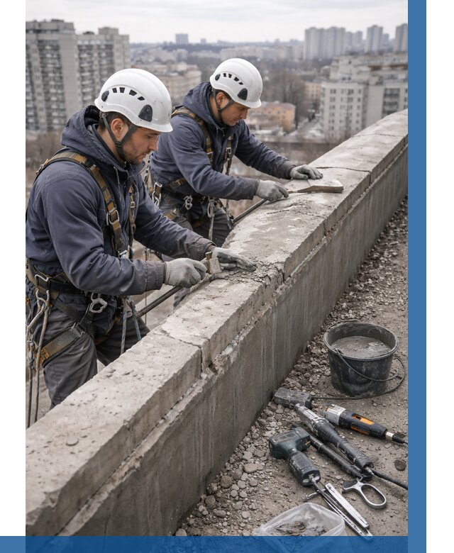 Ремонт парапета на кровле в Фурманове от 1528 р. | ВЫСОТНИК-Фрв