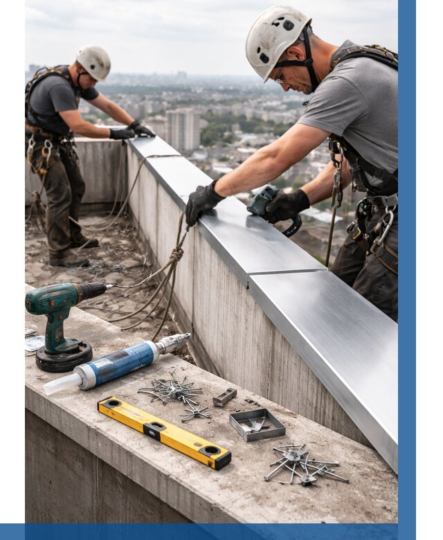 Монтаж парапетных крышек в Фурманове от 815 р. | ВЫСОТНИК-Фрв