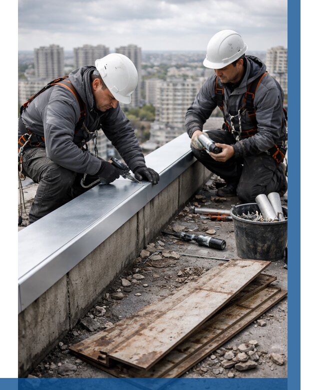 Замена парапетных крышек под ключ в Фурманове от 1223 р. | ВЫСОТНИК-Фрв