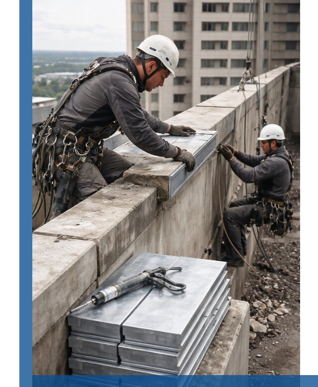 Замена парапетных крышек и установка новых в Фурманове