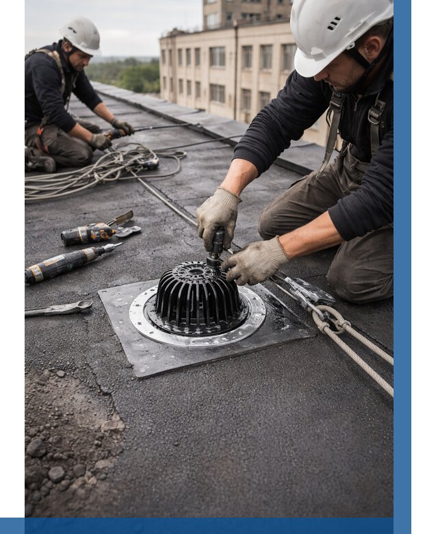 Установка водосточных воронок в Фурманове цена от 3566 р. | ВЫСОТНИК-Фрв