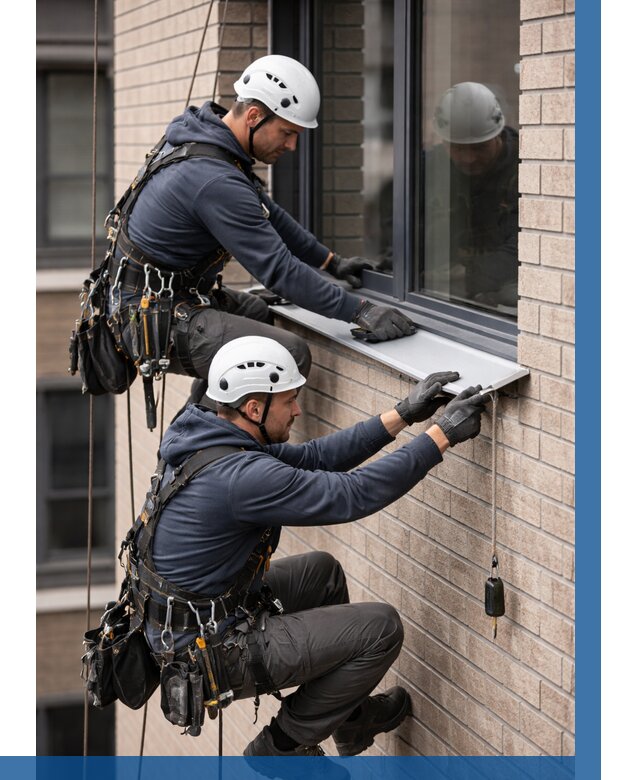 Монтаж оконных отливов под ключ в Фурманове от 3566 р. | ВЫСОТНИК-Фрв