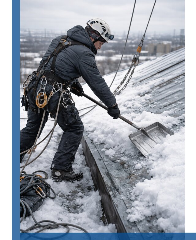 Профессиональная очистка кровли от снега и наледи в Фурманове