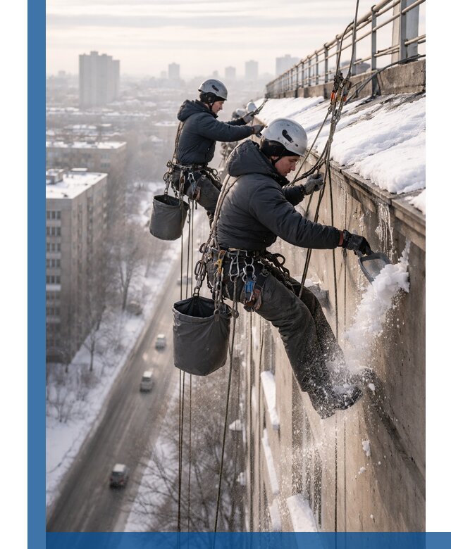 Очистка карнизов от снега в Фурманове профессионально и безопасно