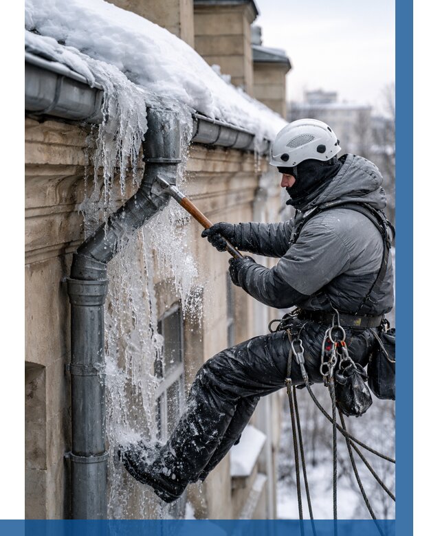 Очистка водостоков от льда в Фурманове от 3566 р. | ВЫСОТНИК-Фрв