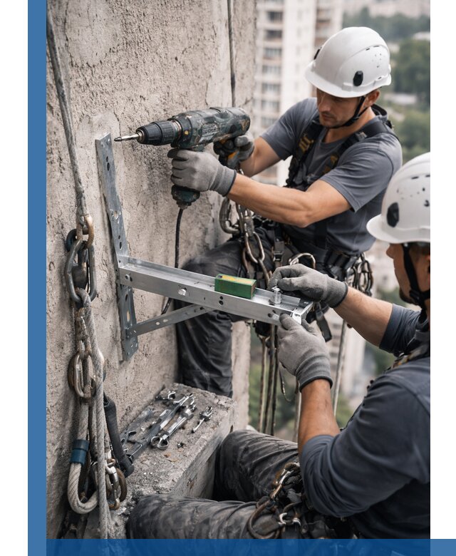 Установка кронштейнов кондиционера и крепежа в Фурманове