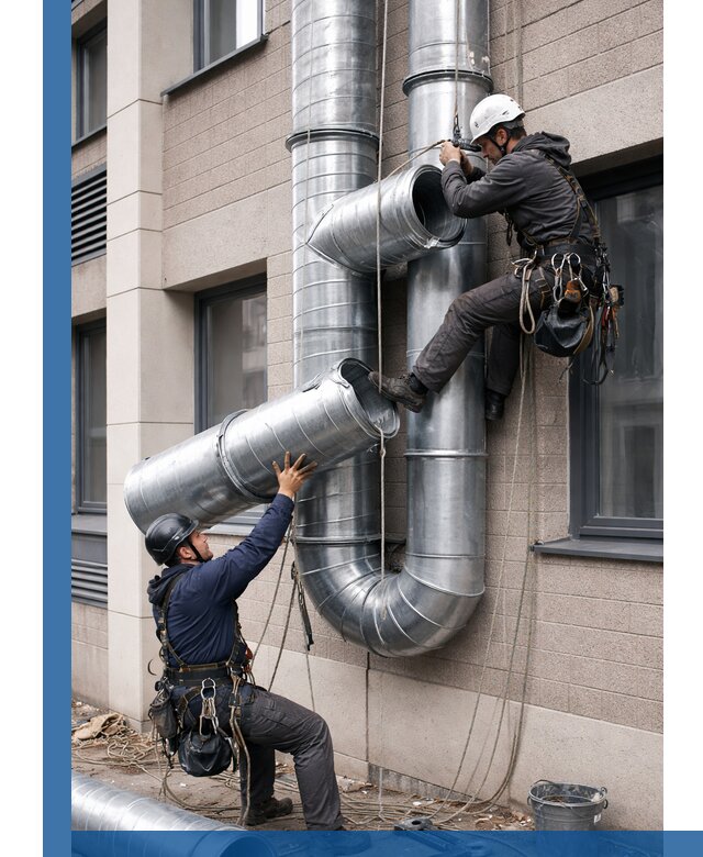 Монтаж фасадных воздуховодов в Фурманове с герметизацией и крепежом