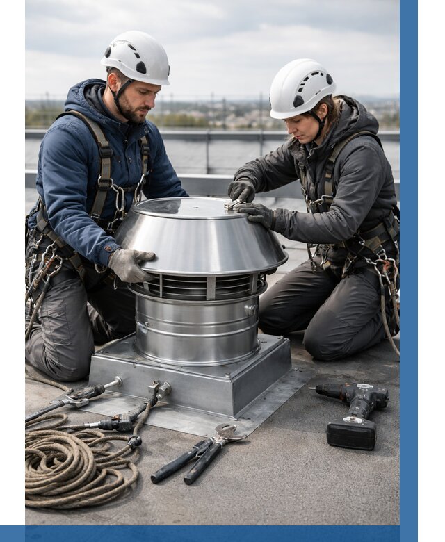 Установка дефлекторов на кровле в Фурманове от 4585 р. | ВЫСОТНИК-Фрв