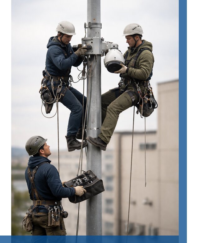 Установка видеокамер на мачте в Фурманове от 8660 р. | ВЫСОТНИК-Фрв