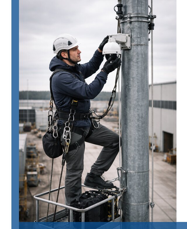 Профессиональная установка видеокамер на мачте в Фурманове