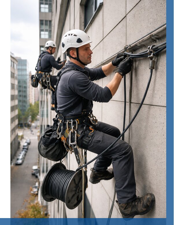 Прокладка кабеля по фасаду в Фурманове от 357 р. | ВЫСОТНИК-Фрв