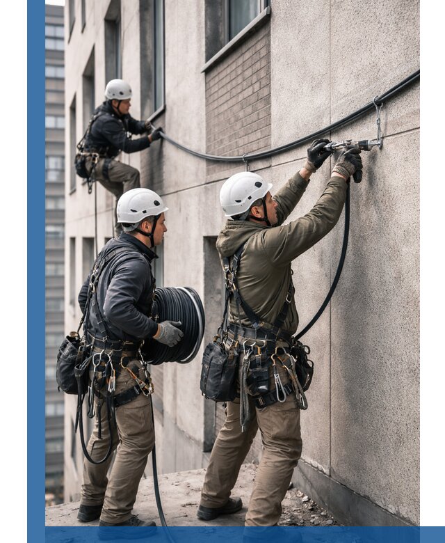 Прокладка кабеля по фасаду в Фурманове, профессиональный монтаж