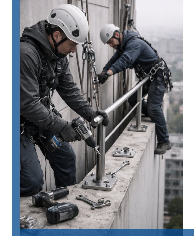 Монтаж перил на высоте в Фурманове для жилых и промобъектов