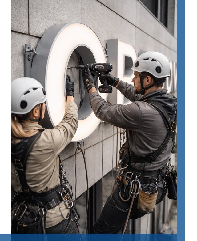 Монтаж световых букв в Фурманове от 3056 р. под ключ ВЫСОТНИК-Фрв