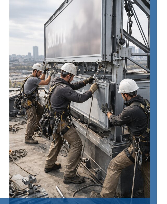 Монтаж крышной рекламной конструкции в Фурманове от 61128 р.|ВЫСОТНИК-Фрв