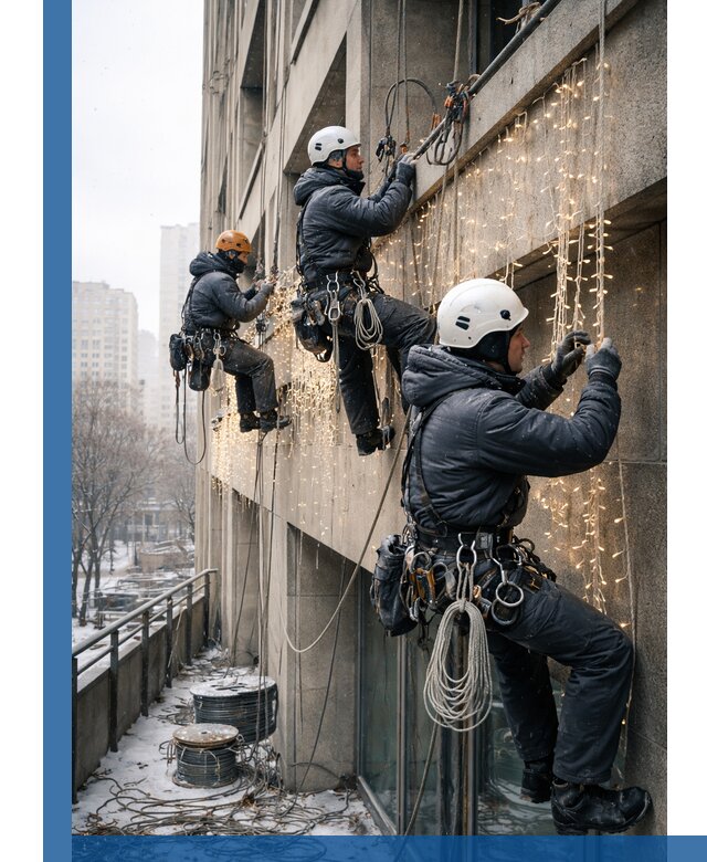 Монтаж новогодней иллюминации и украшение фасадов в Фурманове