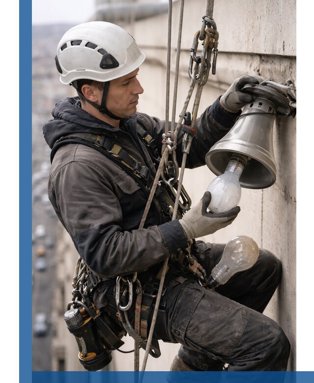 Замена ламп на высоте в Фурманове профессионально и быстро