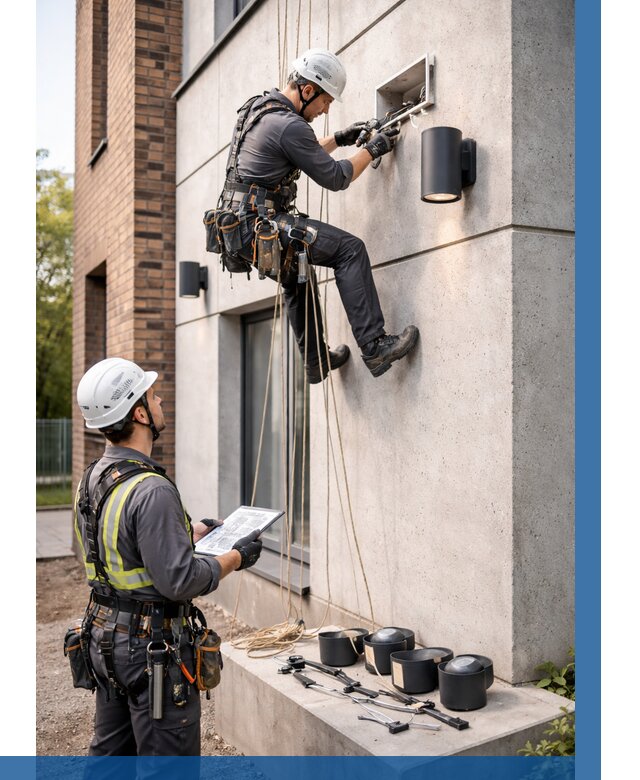 Монтаж фасадного освещения в Фурманове от 2547 р. | ВЫСОТНИК-Фрв