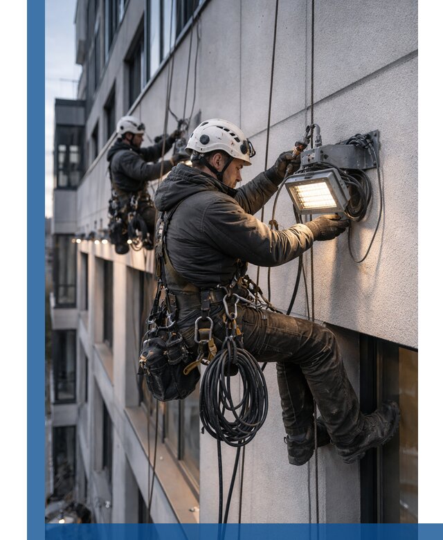 Монтаж фасадного освещения в Фурманове установка и подключение