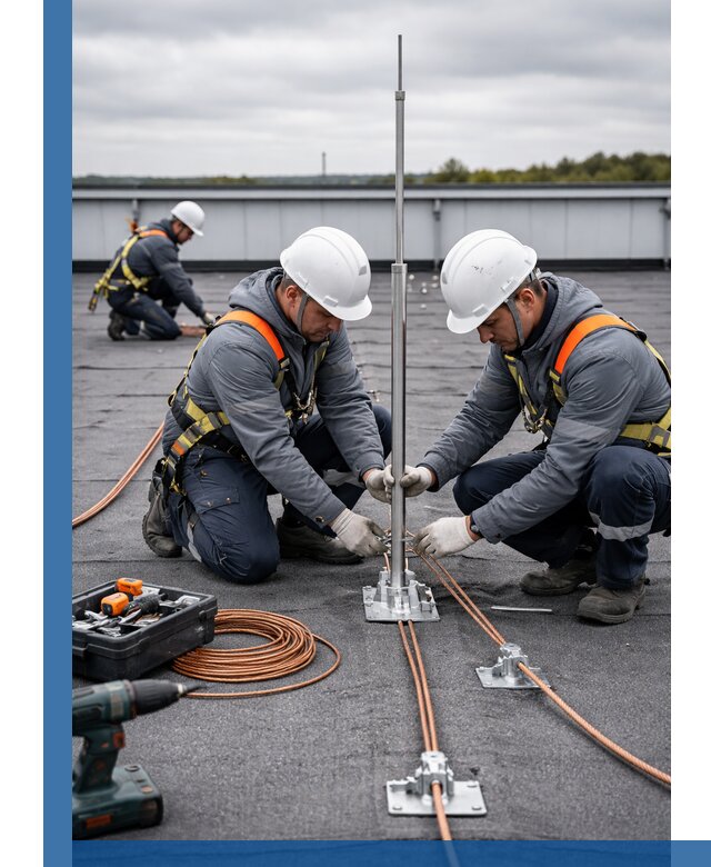 Монтаж молниезащиты на кровле в Фурманове под ключ с гарантией