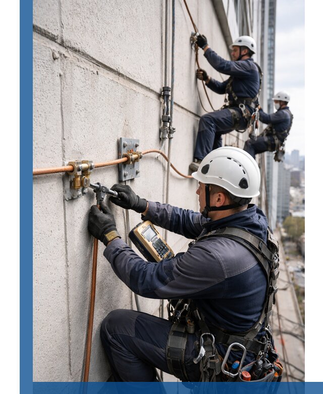 Монтаж системы заземления здания и молниезащиты в Фурманове