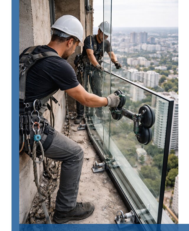 Монтаж стеклянных ограждений под ключ с гарантией в Фурманове