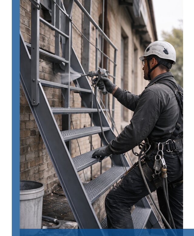 Покраска и антикоррозионная защита пожарных лестниц в Фурманове