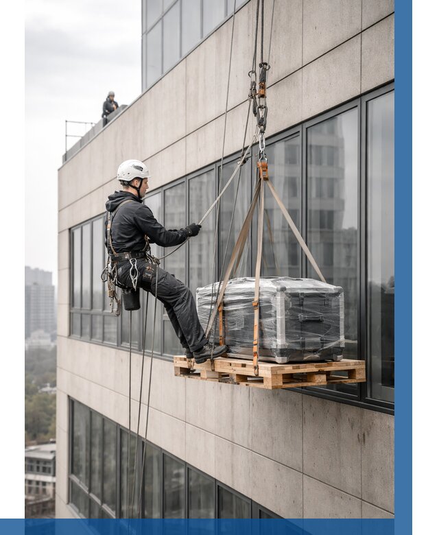 Спуск груза по фасаду в Фурманове от 3566 р. | ВЫСОТНИК-Фрв