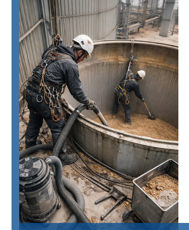 Профессиональная чистка зерновых бункеров в Фурманове с выездом